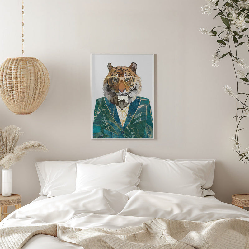 Tiger Jugnle Jacket 3 - Stretched Canvas, Poster or Fine Art Print I Heart Wall Art