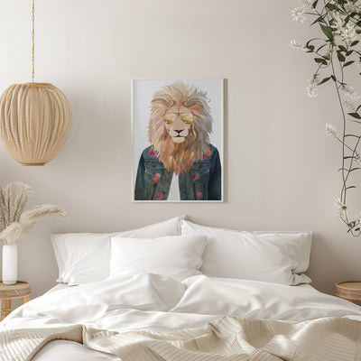 Golden fashion lion 3 - Stretched Canvas, Poster or Fine Art Print I Heart Wall Art