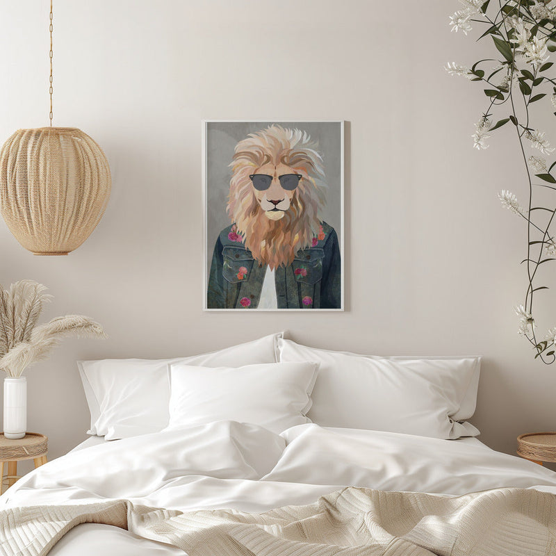 Golden fashion lion 4 - Stretched Canvas, Poster or Fine Art Print I Heart Wall Art