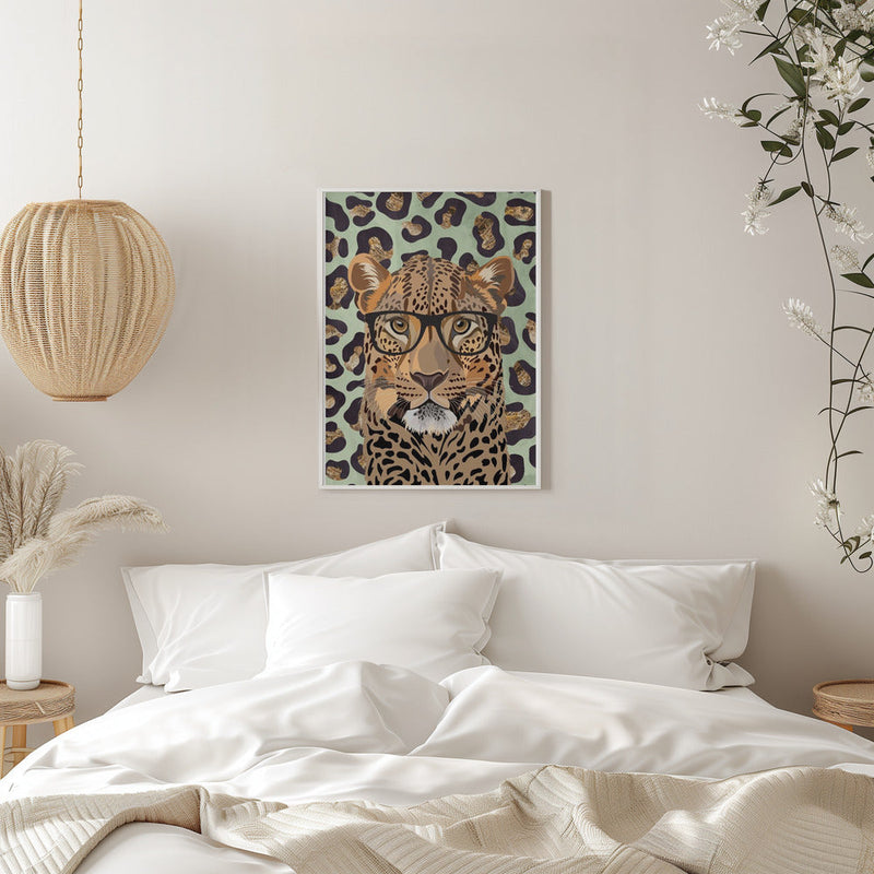 Leopard Print Leopard Green - Stretched Canvas, Poster or Fine Art Print I Heart Wall Art