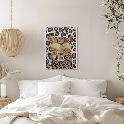 Leopard Print Leopard Grey - Stretched Canvas, Poster or Fine Art Print I Heart Wall Art