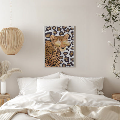 Leopard Print Cheetah Grey - Stretched Canvas, Poster or Fine Art Print I Heart Wall Art