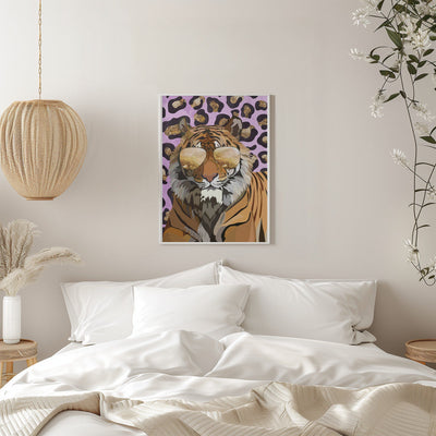 Leopard Print Tiger Pink - Stretched Canvas, Poster or Fine Art Print I Heart Wall Art