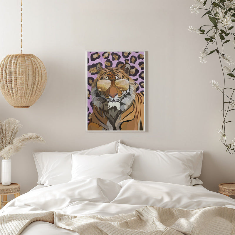 Leopard Print Tiger Pink - Stretched Canvas, Poster or Fine Art Print I Heart Wall Art