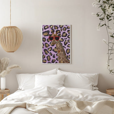 Leopard Print Giraffe Pink - Stretched Canvas, Poster or Fine Art Print I Heart Wall Art