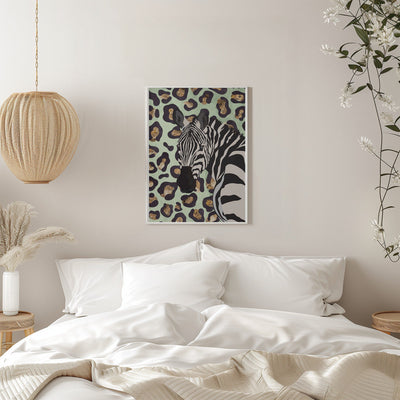 Leopard Print Zebra Green - Stretched Canvas, Poster or Fine Art Print I Heart Wall Art