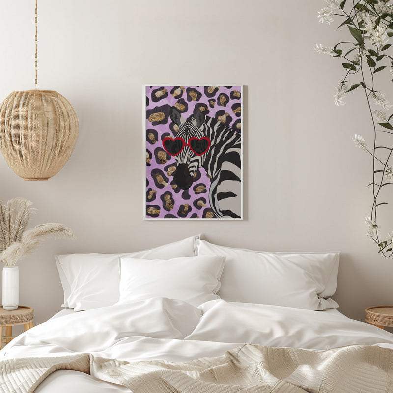 Leopard Print Zebra Pink - Stretched Canvas, Poster or Fine Art Print I Heart Wall Art
