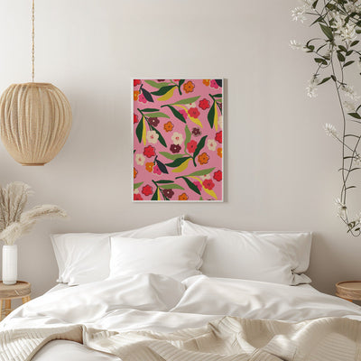 Retro Floral Fields - Stretched Canvas, Poster or Fine Art Print I Heart Wall Art