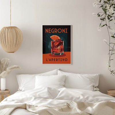Negroni L&#039; Apertivo - Stretched Canvas, Poster or Fine Art Print I Heart Wall Art