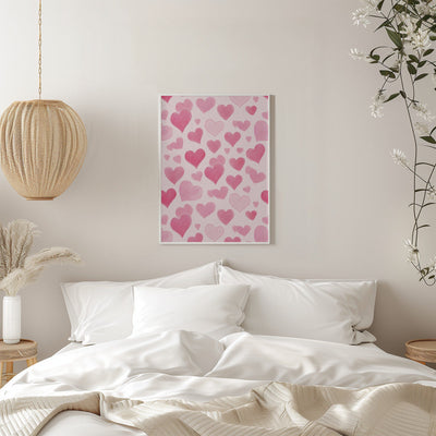 Pink Love - Stretched Canvas, Poster or Fine Art Print I Heart Wall Art