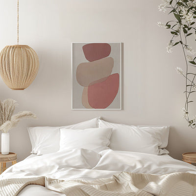 Translucent Shapes in Soft Pinks and Reds - Stretched Canvas, Poster or Fine Art Print I Heart Wall Art
