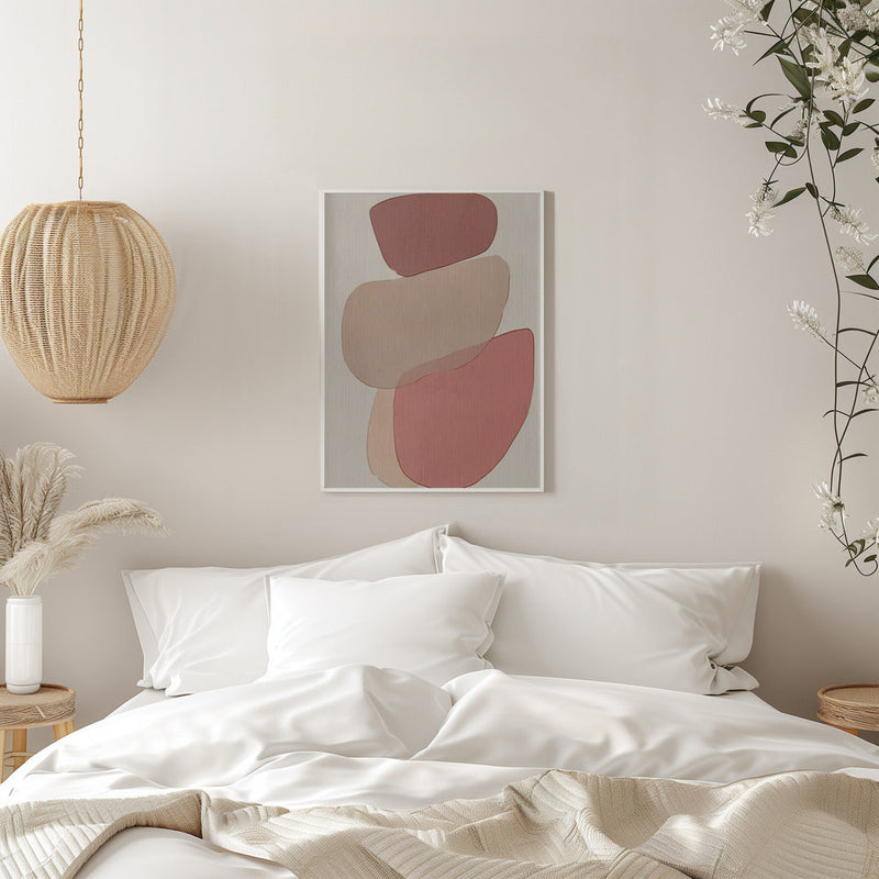 Translucent Shapes in Soft Pinks and Reds - Stretched Canvas, Poster or Fine Art Print I Heart Wall Art