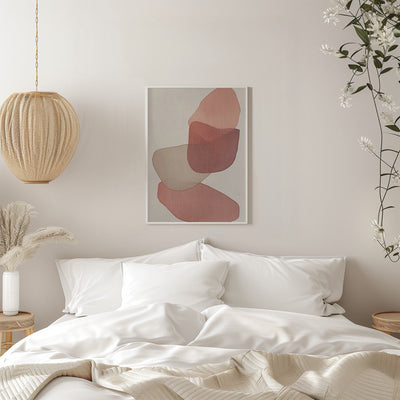 Translucent Shapes in Soft Pinks and Reds - Stretched Canvas, Poster or Fine Art Print I Heart Wall Art
