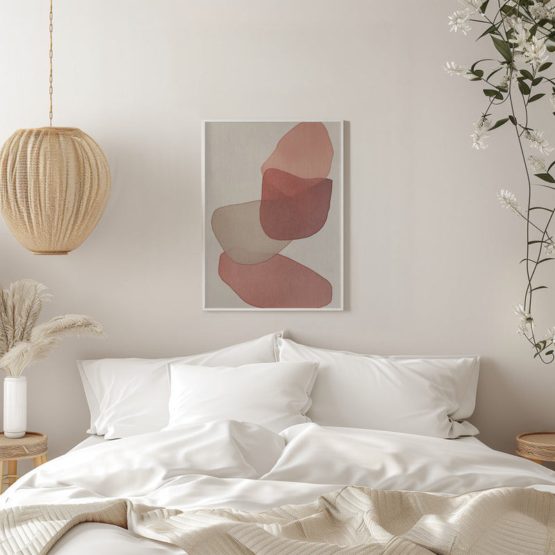 Translucent Shapes in Soft Pinks and Reds - Stretched Canvas, Poster or Fine Art Print I Heart Wall Art