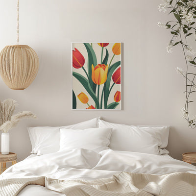 Bold Tulip Illustration - Stretched Canvas, Poster or Fine Art Print I Heart Wall Art