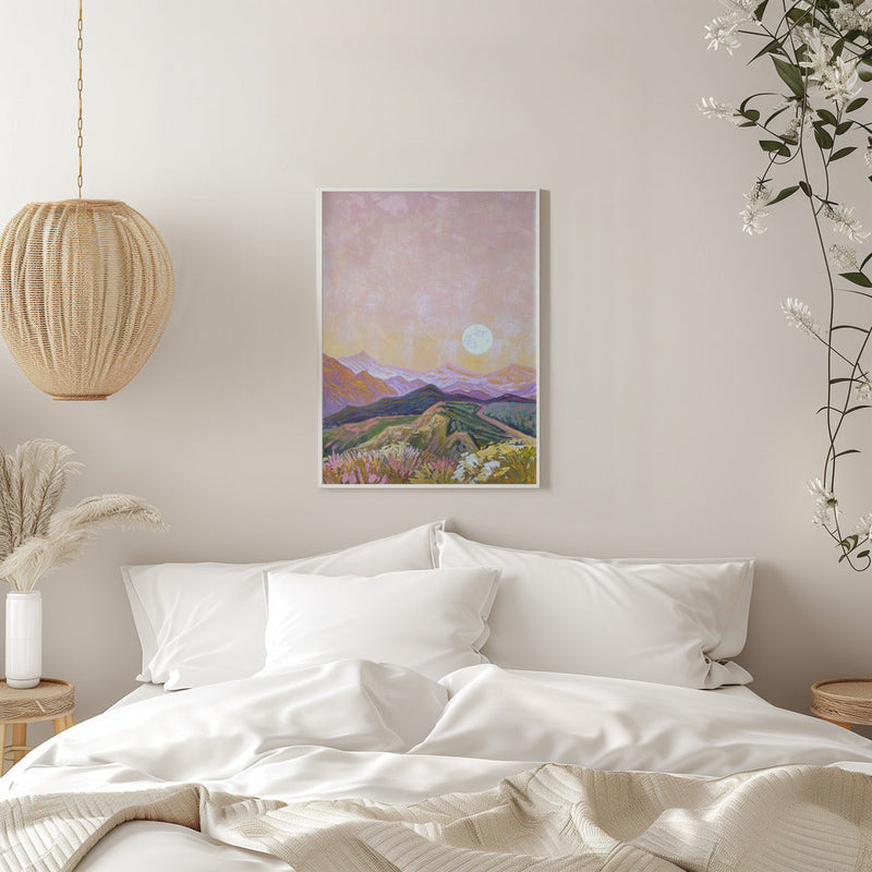 Moon Hills - Stretched Canvas, Poster or Fine Art Print I Heart Wall Art