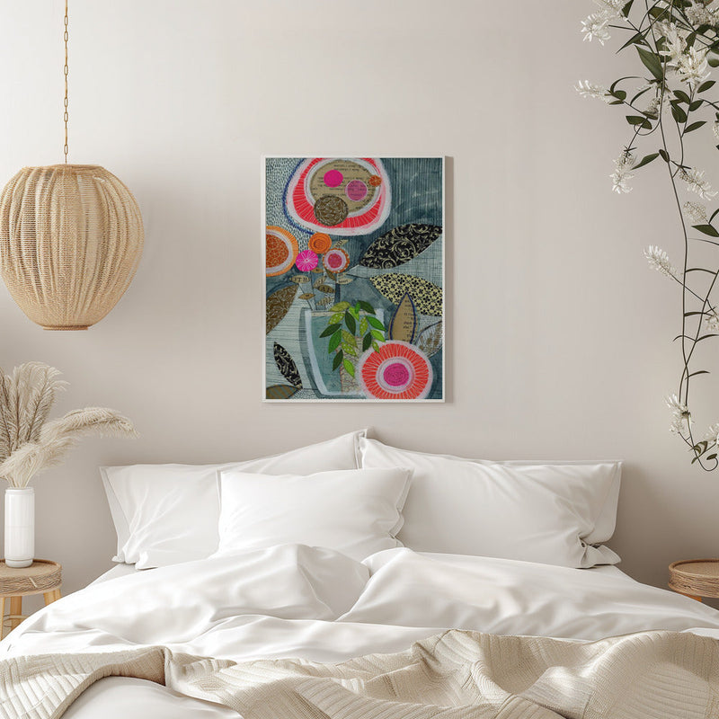 Collage Bloom - Stretched Canvas, Poster or Fine Art Print I Heart Wall Art