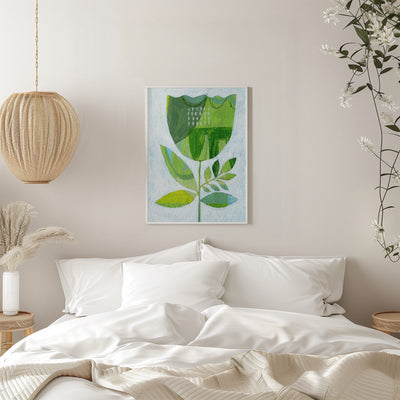 Abstract Tulip Green - Stretched Canvas, Poster or Fine Art Print I Heart Wall Art