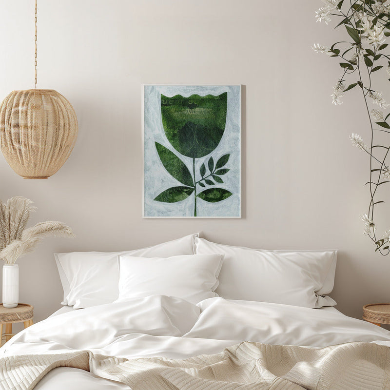 Abstract Green Tulip - Stretched Canvas, Poster or Fine Art Print I Heart Wall Art