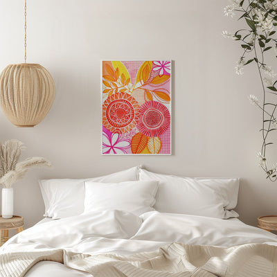 Hot Floral - Stretched Canvas, Poster or Fine Art Print I Heart Wall Art
