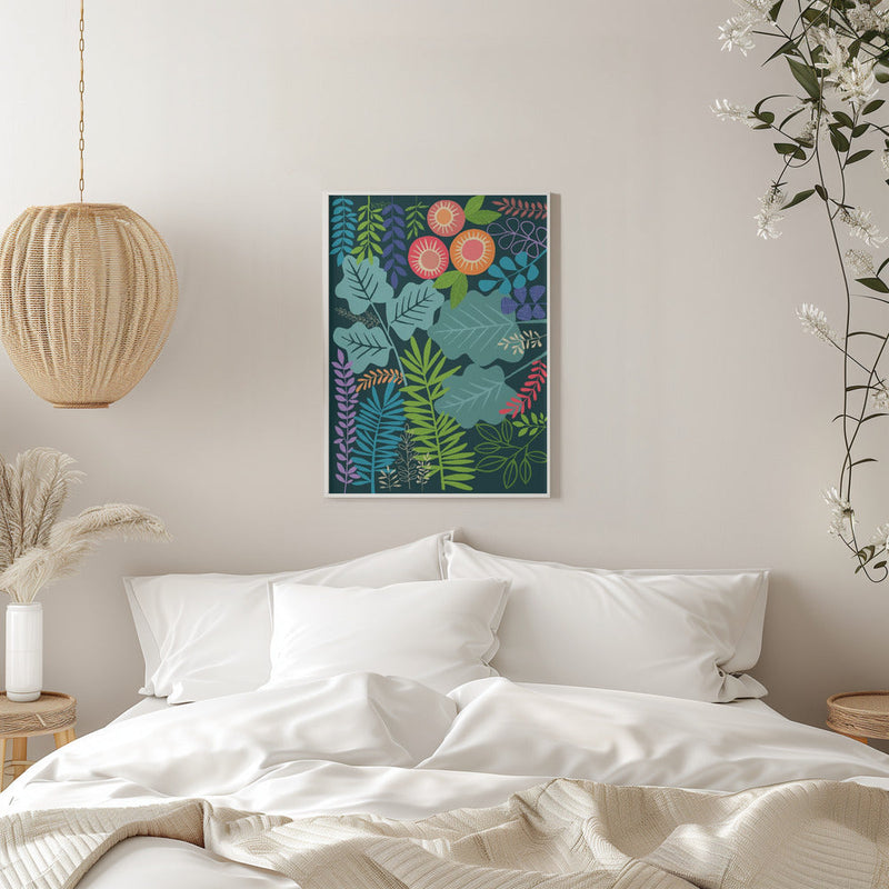 Modern Botanical Multi Colour - Stretched Canvas, Poster or Fine Art Print I Heart Wall Art