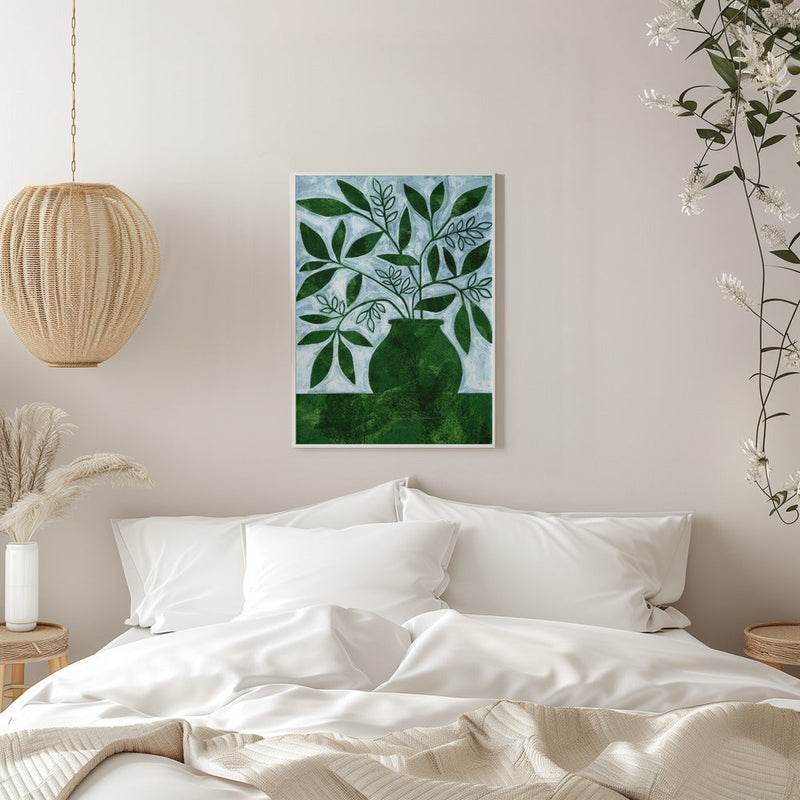 Green Leaves Still Life - Stretched Canvas, Poster or Fine Art Print I Heart Wall Art