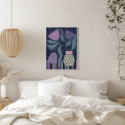 Lavender Tulip Still Life - Stretched Canvas, Poster or Fine Art Print I Heart Wall Art