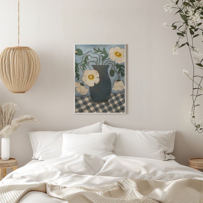 White Icelandic Poppies - Stretched Canvas, Poster or Fine Art Print I Heart Wall Art