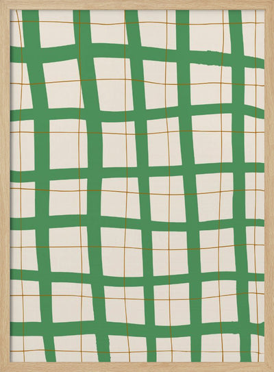 Green Grid - Stretched Canvas, Poster or Fine Art Print I Heart Wall Art