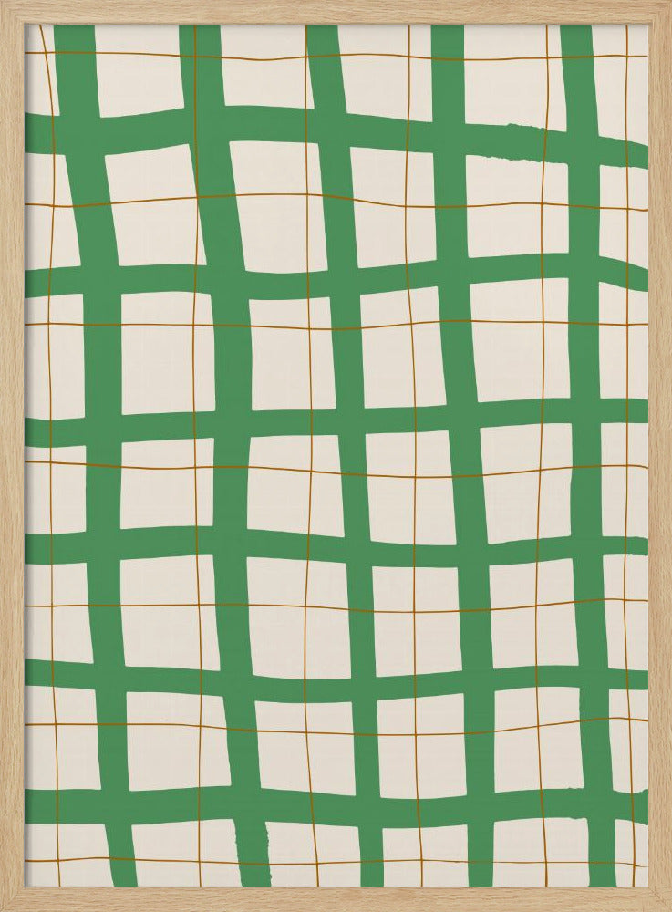 Green Grid - Stretched Canvas, Poster or Fine Art Print I Heart Wall Art