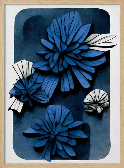Blue Blossoms - Stretched Canvas, Poster or Fine Art Print I Heart Wall Art
