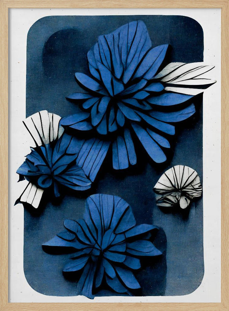 Blue Blossoms - Stretched Canvas, Poster or Fine Art Print I Heart Wall Art