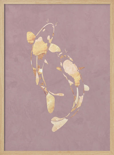 Pink Gold Koi Fish 1 - Stretched Canvas, Poster or Fine Art Print I Heart Wall Art