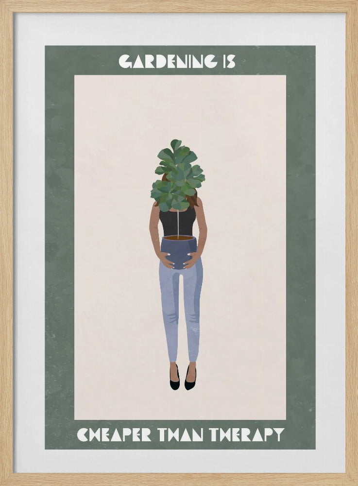 Gardening is cheaper than therapy - Stretched Canvas, Poster or Fine Art Print I Heart Wall Art