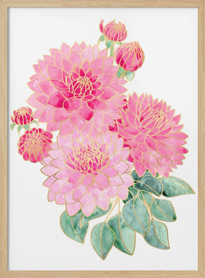 Pacey pink watercolor bouquet - Stretched Canvas, Poster or Fine Art Print I Heart Wall Art