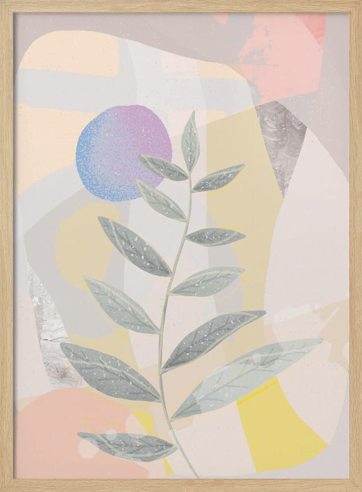 Blue Moon and Leaves - Stretched Canvas, Poster or Fine Art Print I Heart Wall Art