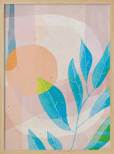 Blue Leaves - Stretched Canvas, Poster or Fine Art Print I Heart Wall Art