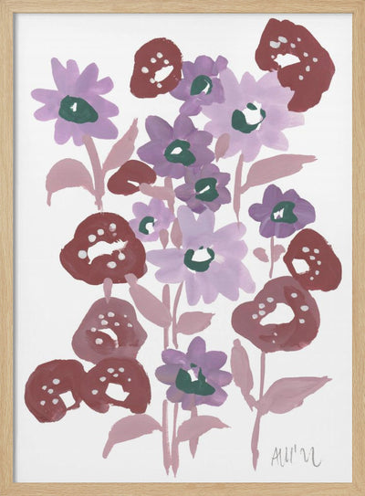 Purple Flowerbed - Stretched Canvas, Poster or Fine Art Print I Heart Wall Art