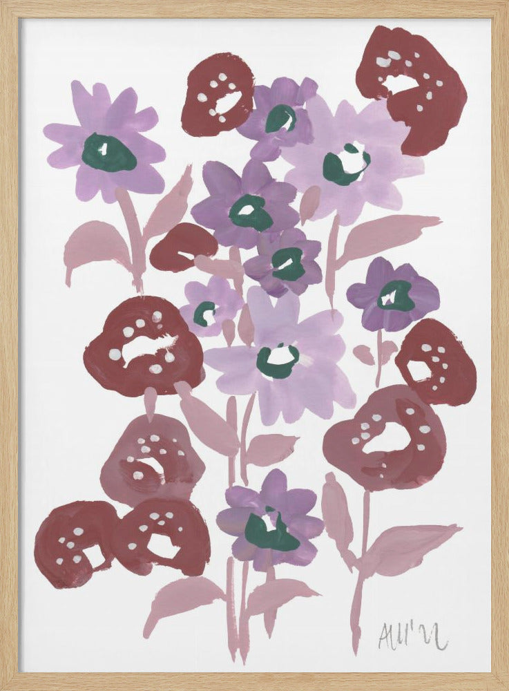 Purple Flowerbed - Stretched Canvas, Poster or Fine Art Print I Heart Wall Art