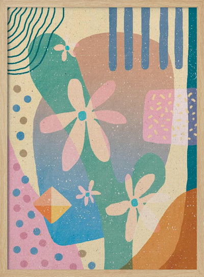 Abstraction of Flowers - Stretched Canvas, Poster or Fine Art Print I Heart Wall Art