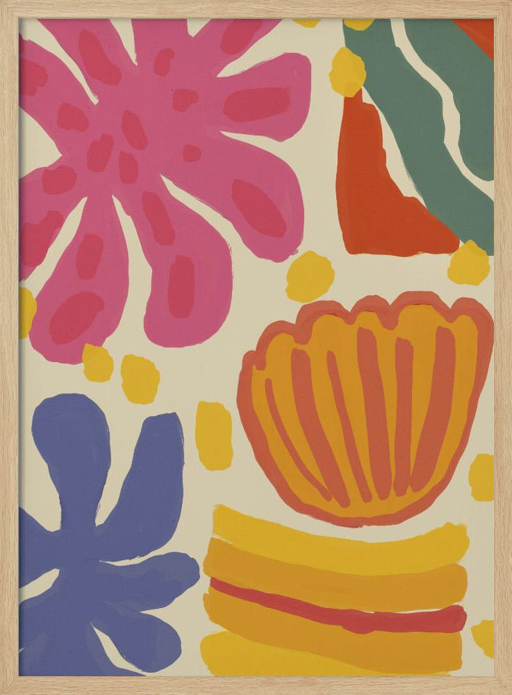 Happy Summer No 4 - Stretched Canvas, Poster or Fine Art Print I Heart Wall Art