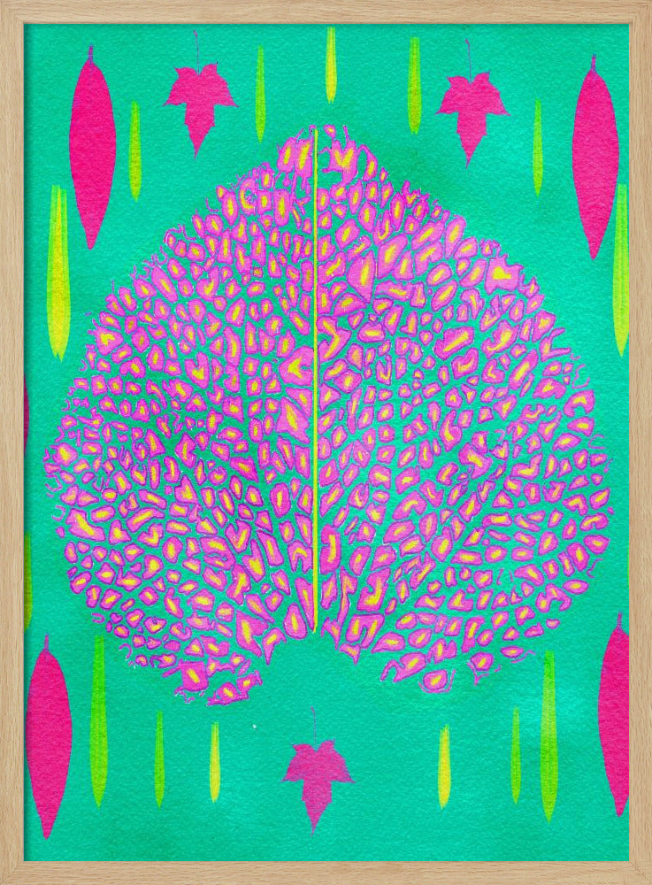 Leaves In Pink.png - Stretched Canvas, Poster or Fine Art Print I Heart Wall Art