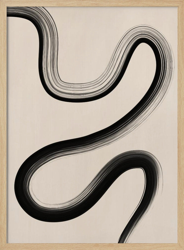 Black Brush Stroke Art - Stretched Canvas, Poster or Fine Art Print I Heart Wall Art