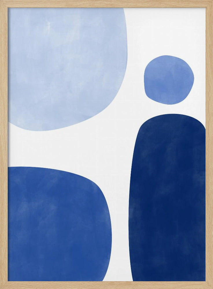 Blue Geometric Flow - Stretched Canvas, Poster or Fine Art Print I Heart Wall Art