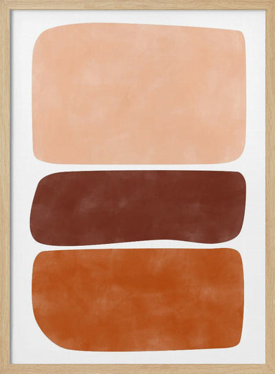 Three Stacked Earthy Toned Rectangles - Stretched Canvas, Poster or Fine Art Print I Heart Wall Art