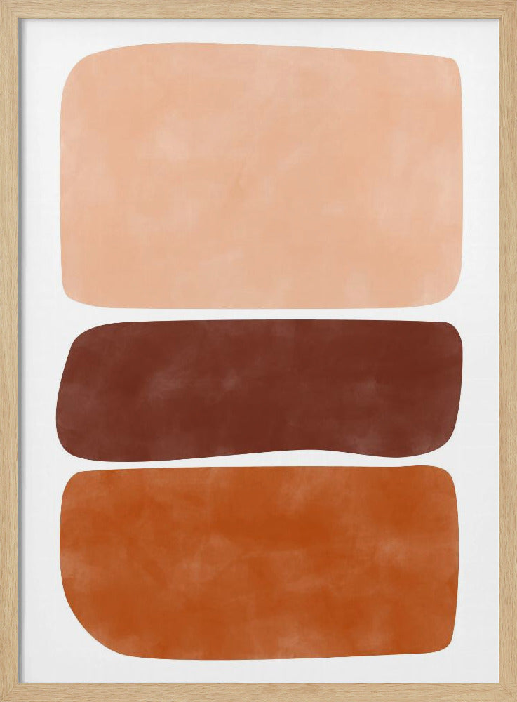 Three Stacked Earthy Toned Rectangles - Stretched Canvas, Poster or Fine Art Print I Heart Wall Art