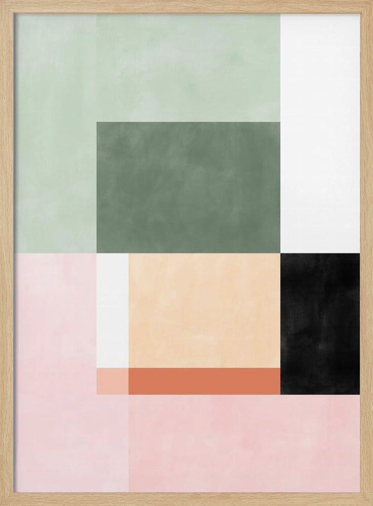 Abstract Composition With Geometric Shapes - Stretched Canvas, Poster or Fine Art Print I Heart Wall Art