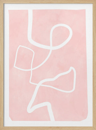 Blush Flow Lines - Stretched Canvas, Poster or Fine Art Print I Heart Wall Art