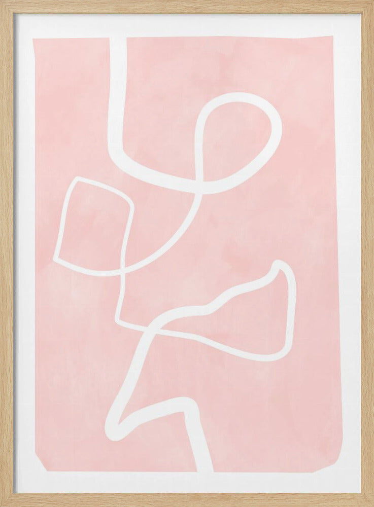 Blush Flow Lines - Stretched Canvas, Poster or Fine Art Print I Heart Wall Art