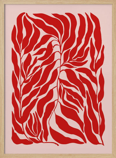 Red Leaf Harmony - Stretched Canvas, Poster or Fine Art Print I Heart Wall Art